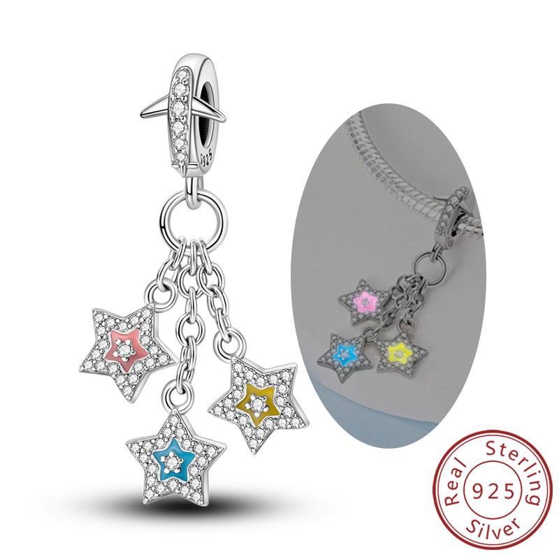 Luminous Series Copper Charms Beads Pendant Firefly Elf Paw Planet Charm Fit Original Bracelet Women Jewelry Gift