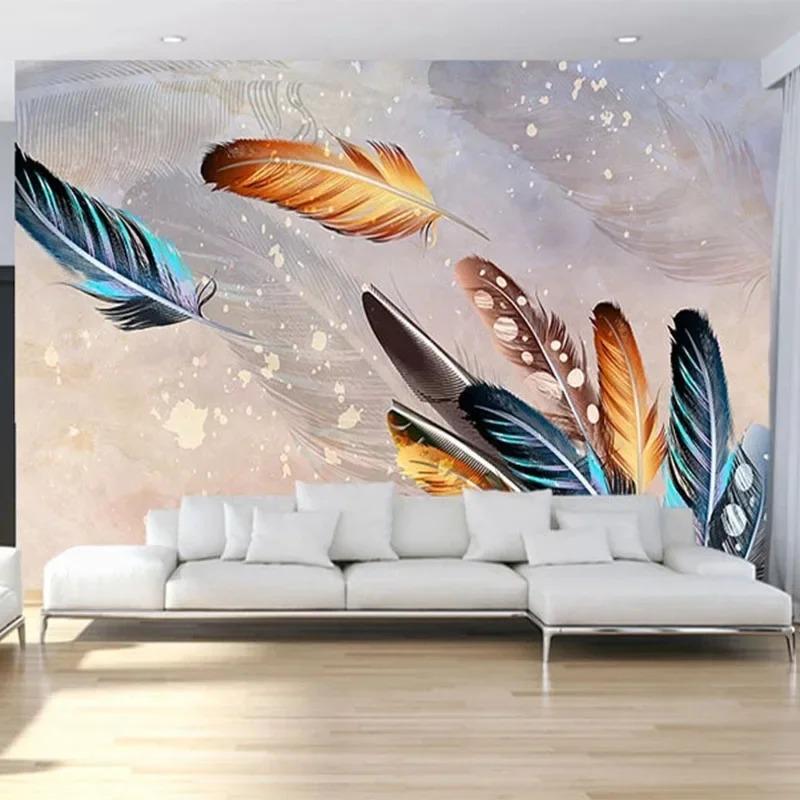 Modern Fashion Feather Wallpaper 3d Abstract Art Photo Wall Murals Living Room Tv Sofa Bedroom Home Decor