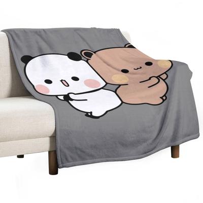 DuDu Bear and BuBu Panda Cute Couple Throw Blanket Sofas Summer Beddings Thins Sofa Blankets
