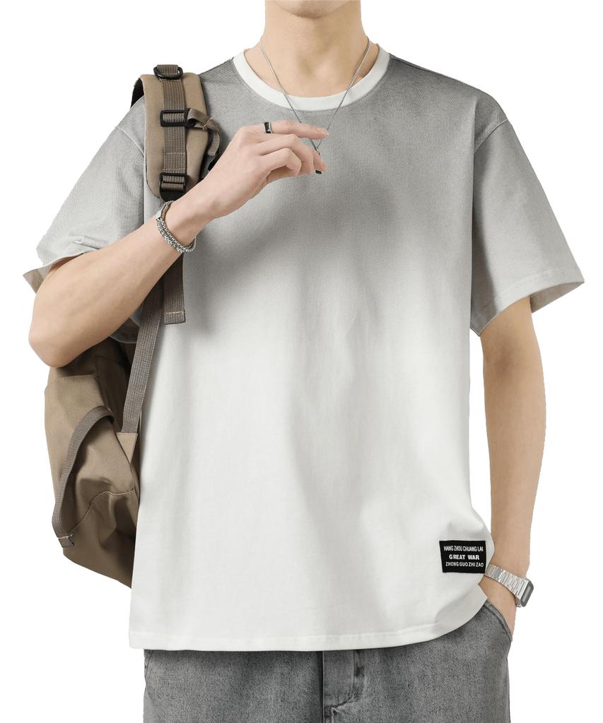 SHANLIANG Short Sleeve Summer Solid Plus Sizes Round Fashionable Top Men's T-Shirt, Color, 100% Cotton, Classic, Available, Gradient, Soft, Popular,