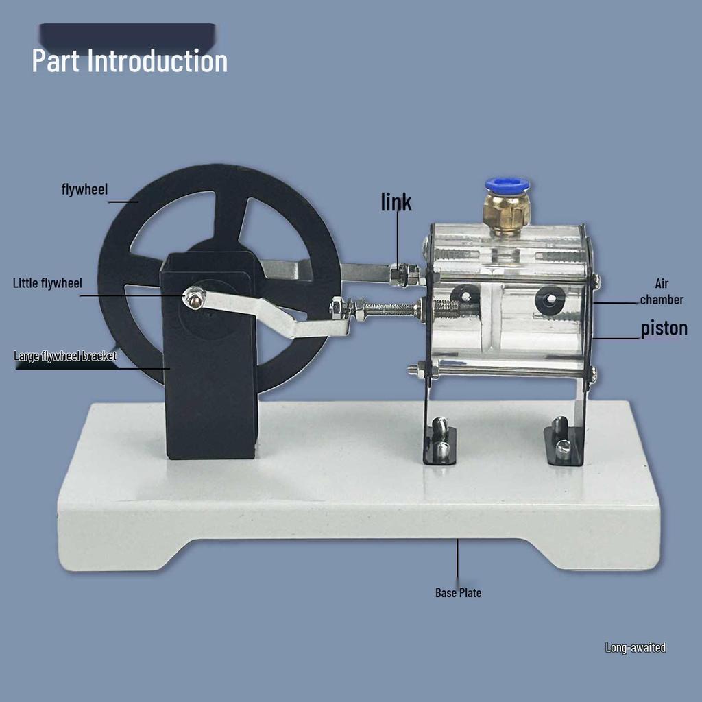 Steam Engine Model: Air Pressure Piston Movement Cylinder for Teaching and Demonstration
