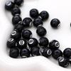 30Pcs Billiard Design Beads Black Loose Beads For Jewelry Making Diy Handmade Bracelet Earrings Key Chain Accessories
