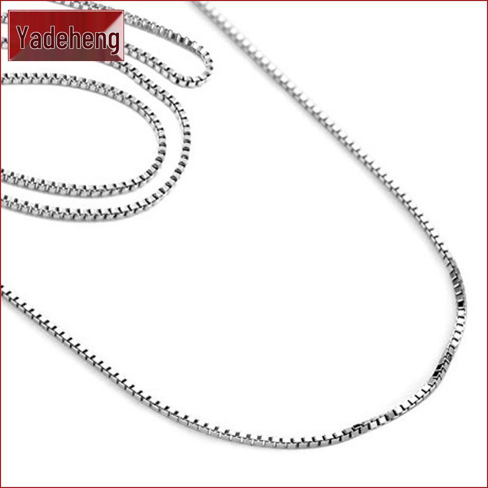 

Ожерелье-цепочка «коробка» 1 мм для женщин - DIY украшение-аксессуар для ключицы 1mm box chain (silver)