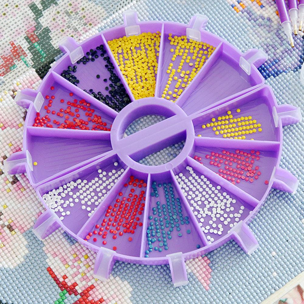 6 Grid Palette Diamond Painting Tray Kits Large Capacity Drill Plate Diamond Painting Pen Art Beading Plates Cross Stitch Tools