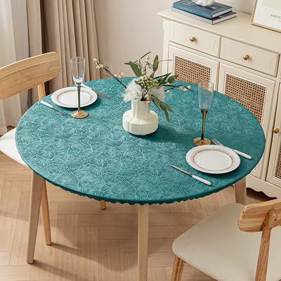 60-120cm Waterproof Oil-Proof PVC Tablecloth with Elastic Edged Non-Slip Full Wrap Party Table Cover Kitchen Restaurant Decor