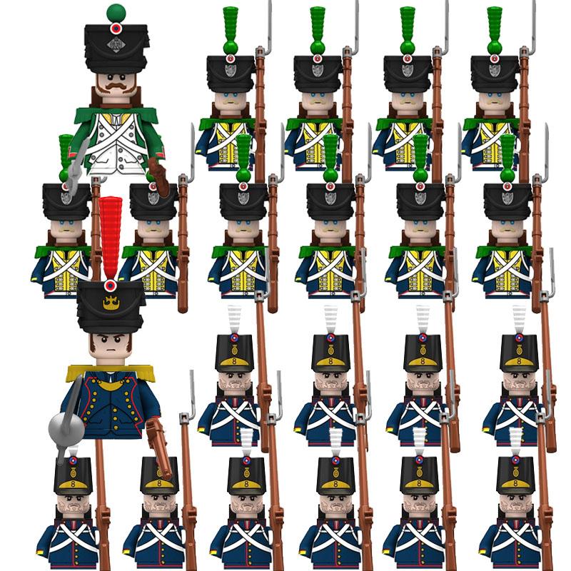 Medieval Castle Knight Soldier Building Blocks Napoleon Figures British French Infantry Cavalry General DIY Toy Gift S001