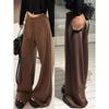 Womens High-Waisted Wide-Leg Joggers Winter Thickened Loose Fit Straight Pants Casual Comfortable Lounge Wear