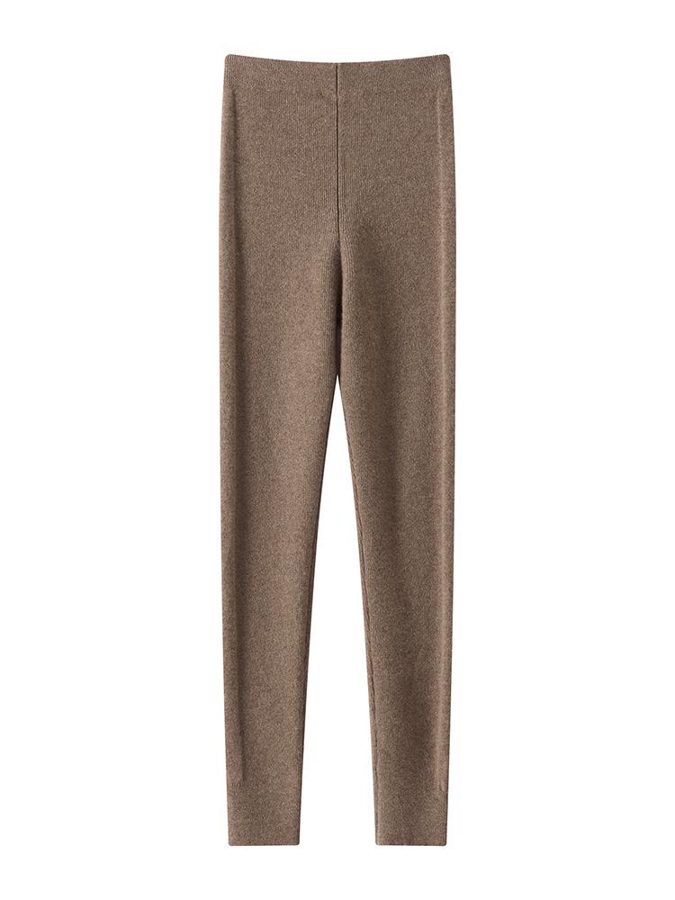 100% Čistý Kašmír Zeštíhlující Dámské Vlněné Legíny - Vysoká Elasticita, Pletené Teplo