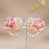 2pcs Sweet Flower Hair Clips Handmade Glass Design Anti Slip Elegant Accessories For Birthday Stage Party Girls
