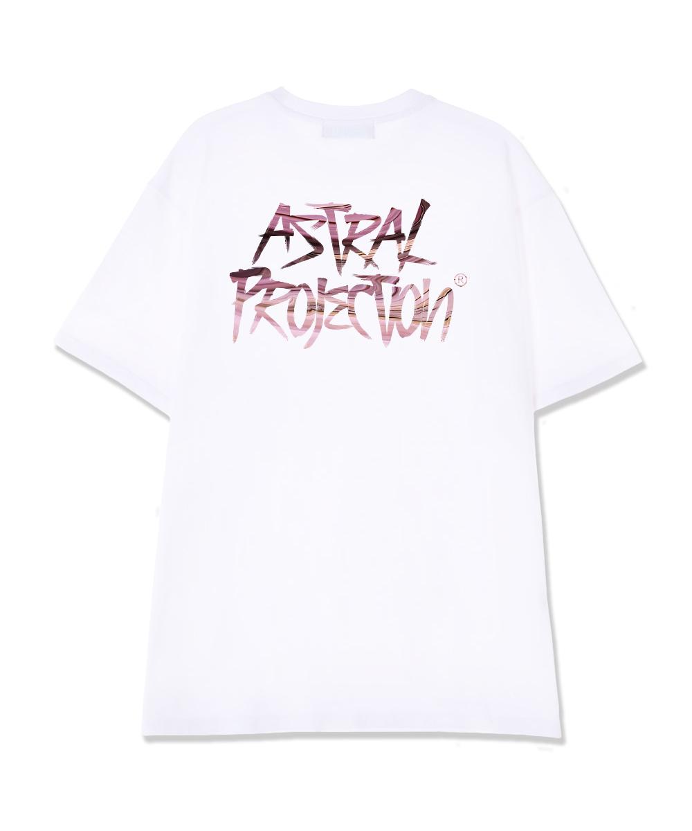 Astral Projection Marvel Graffiti Lettering Supima Cotton Round Neck Short Sleeve T-Shirt_White L