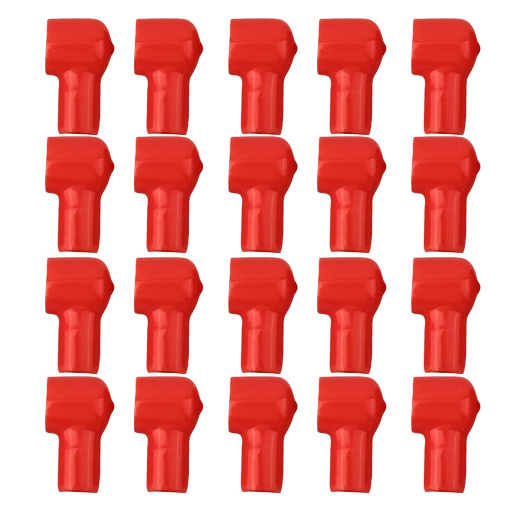 20PCS Plastic Battery Terminal Cover Boots Insulating Protective Lug Cap 12x20mm Red Parts Accessories