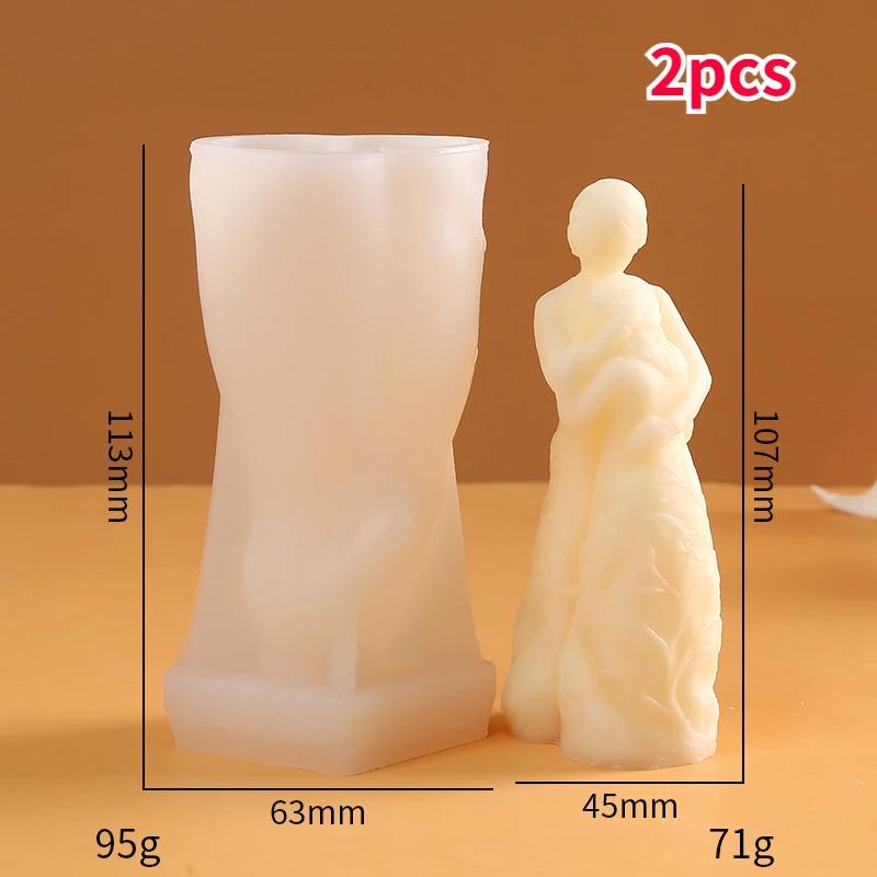 Home Crafts Girl Silicone Candle Molds DIY Rose Blindfolded Female Aromath Gpysum Home Decor Making Women Head Art Candle Mould