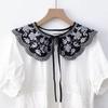 Embroidered Floral Fake Collar Cute Lolita Fake Collar Detachable Blouse False Collar Little Shawl Top for Women