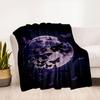 "Enchanted Night Butterfly Moon Wall Art Print"Blanket Flannel Throw Blanket for Sofa, Bed, Travel, Camping, Office