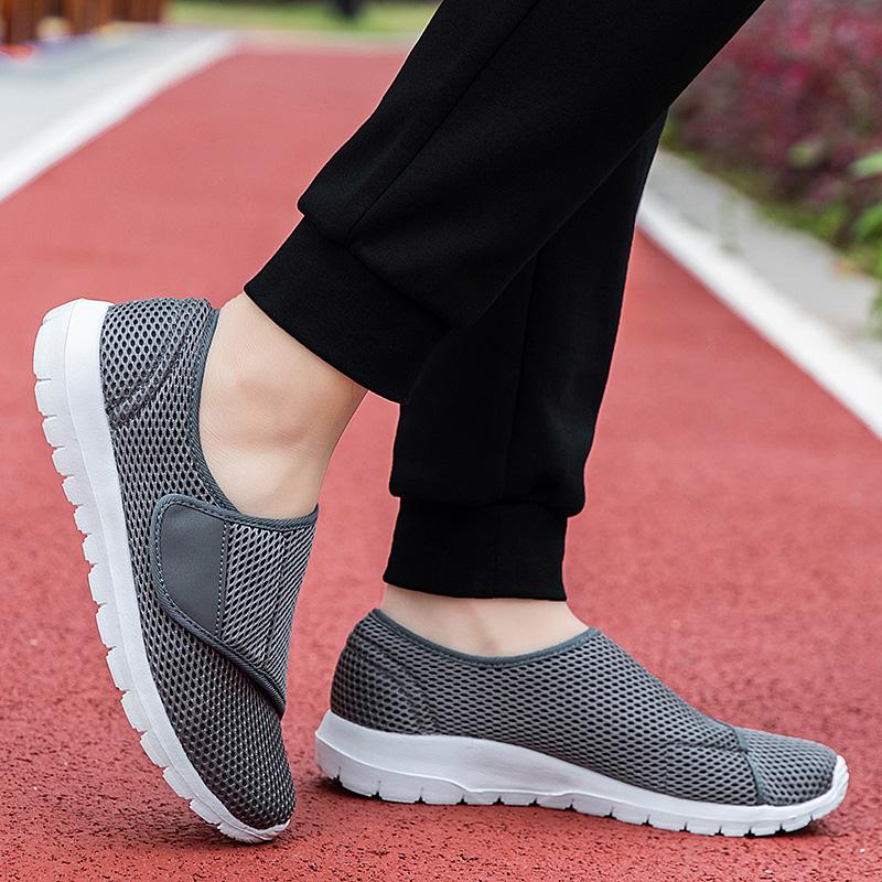 Zapatos Cómodos para Hombre sin Cordones con Eversión del Pulgar Ajustables para Pies Anchos Deformados Diabéticos Malla Transpirable Zapatos Casuales para Caminar para Hombre