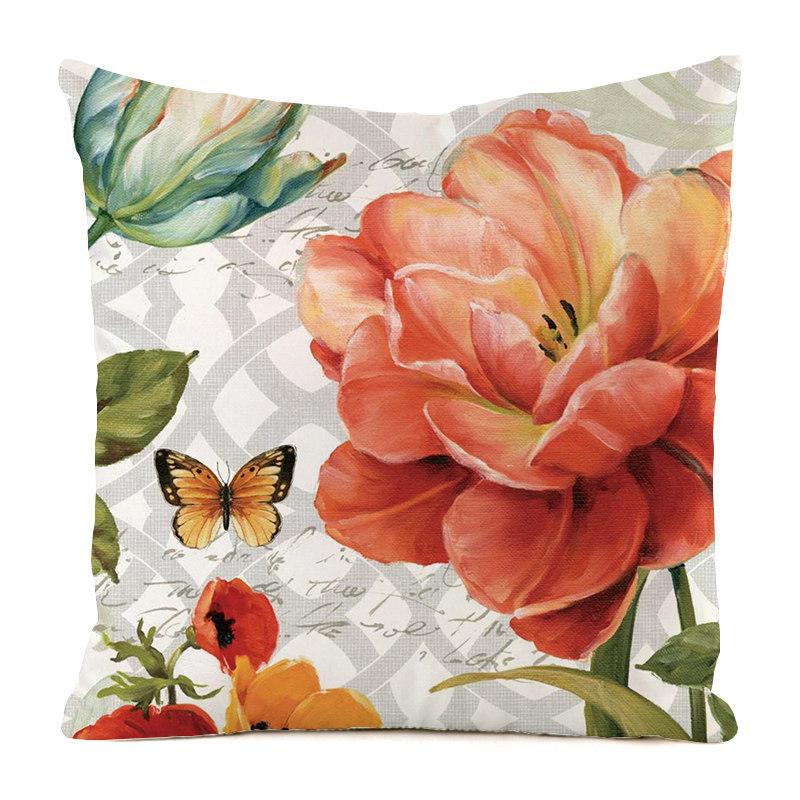 European Colorful Countryside Style Digital Printing Short Plush Pillow Covers For Car Sofa Office Cushion Cover Home Goods