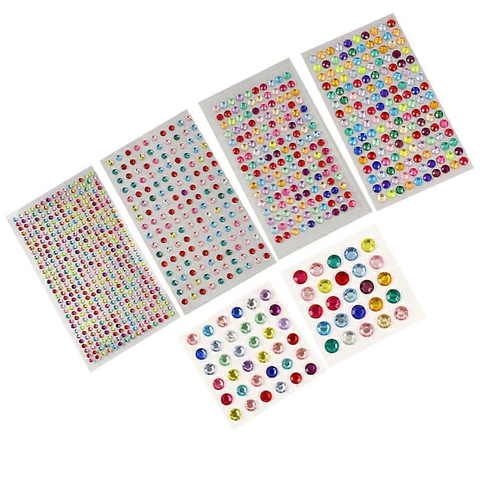 Creative Acrylic Rhinestone Stickers for Crafts and Decoration Assorted Adhesive 12 Sheets