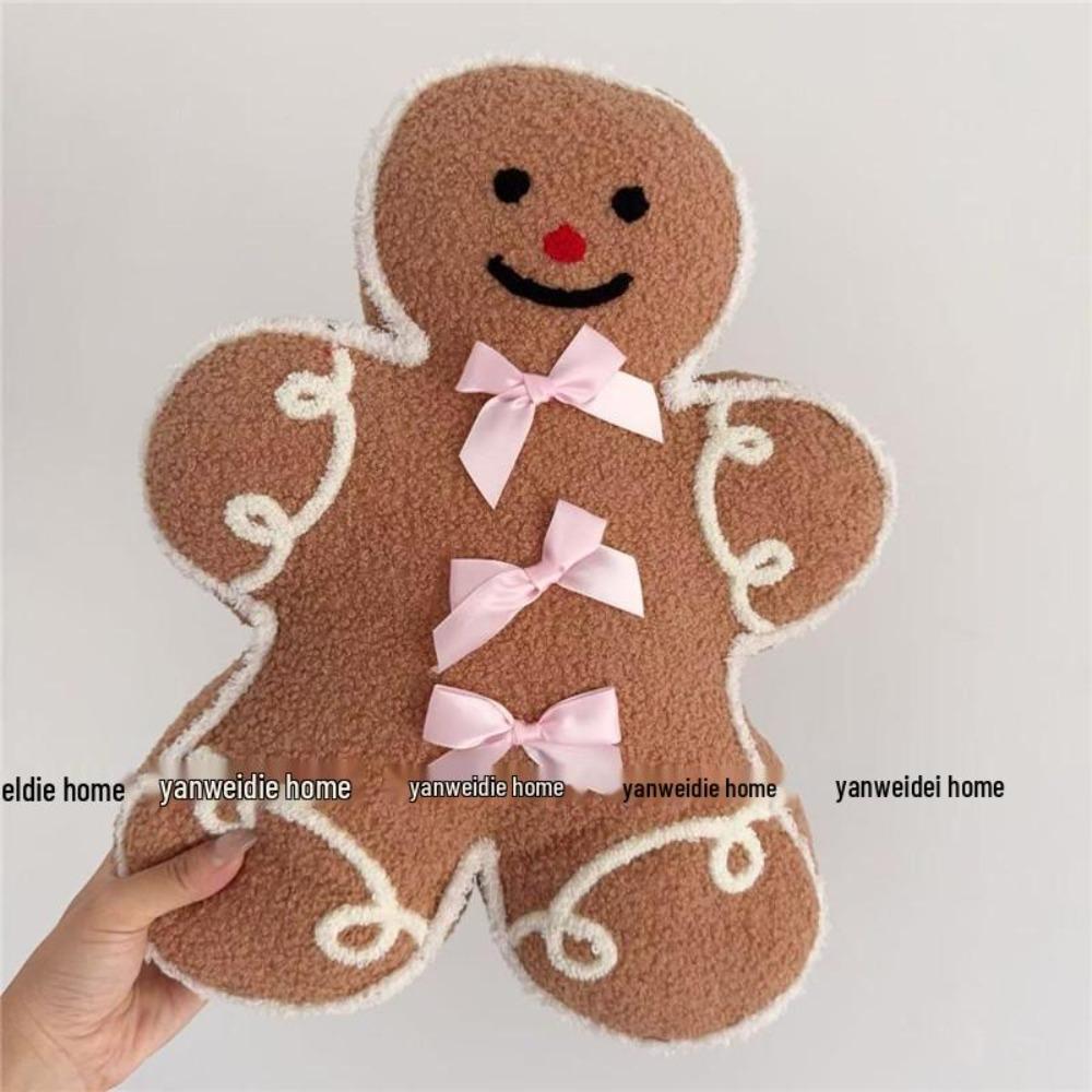Christmas Gingerbread Man Pillow & Tree Cushion - Holiday Decoration Gift for Boys & Girls