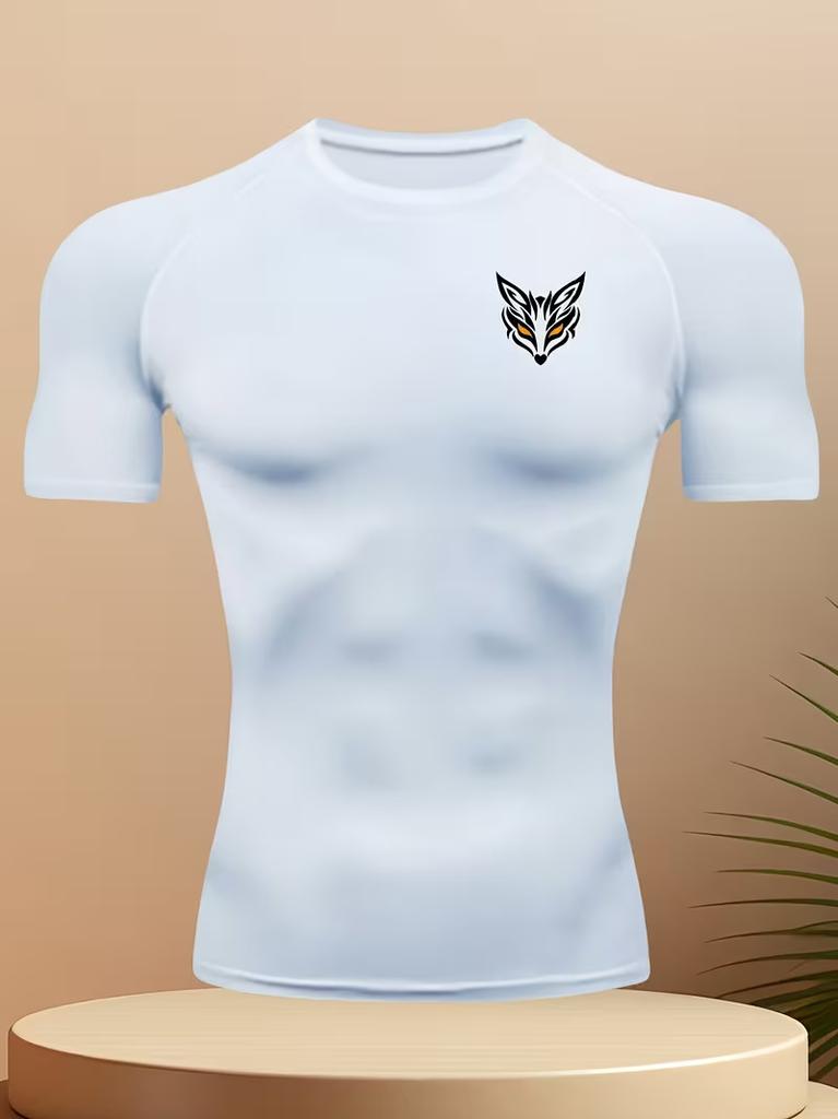 Tights T-shirt Men's Fitness Short Sleeves, High Elastic Training Clothes, Elastic Quick-drying Breathable Undershirt