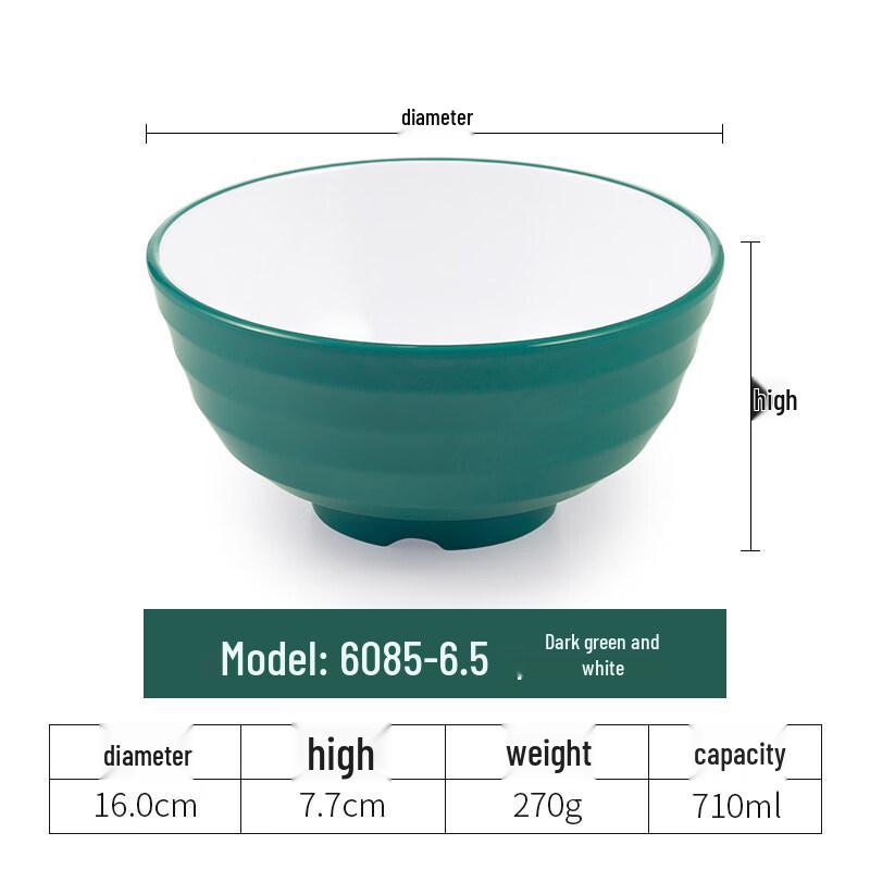 Melamine Resin Deep Soup Bowl (5-Pack)