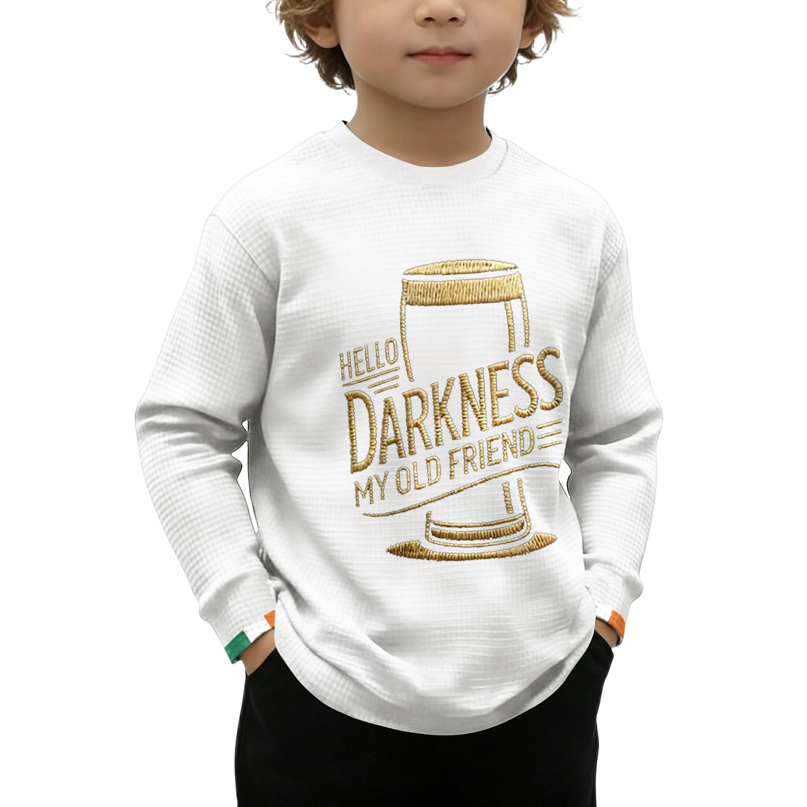 

Kids Long Sleeve Shirt Fashion Letter Print Pullover Sweatshirt Comfortable Fit Casual Wear for Boys and Girls Suitable for Everyday Use 130 белый