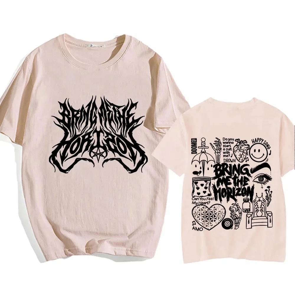 BMTH BringMe TheHorizon T-shirt per Estate Comic Maglietta di Cotone Stampa Grafica T-shirt Girocollo Abbigliamento Casual da Donna
