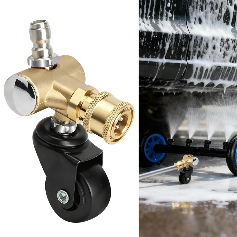 1/4  High Pressure Cleaner Undercarriage Cleaning Swivel Wheel Garden Cleaning Power-Tools Quick Connector Rotating Wheel
