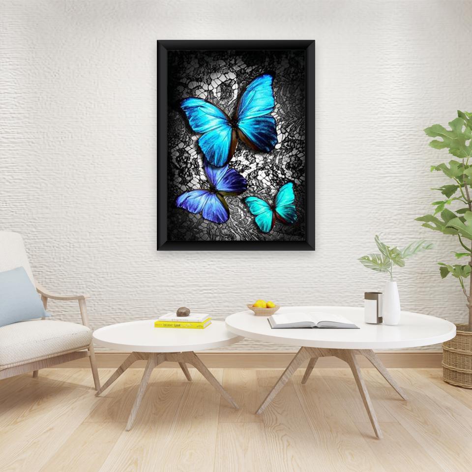 Diy 5D Diamond Painting Full Round Drill Butterfly Pattern Diamond Embroidery Cross Stitch Mosaic Kits Home Decor Wall Art Gift