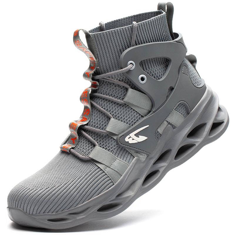 Men Safety Boots Steel Toe Shoes Anti-smash Puncture-Proof Work Shoes Sneakers Indestructible Construction Protective Work Boots