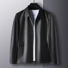 Spring and Autumn Thin Genuine Leather Jacket Men's Slim Short Lapel Leather Jacket Middle-aged Men's Genuine Leather Jacket