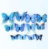 Blå 3D-magnetfjäril självhäftande väggdekoration heminredning väggklistermärke (Set om 12)