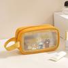 Cute PVC Cartoon Cosmetic Bag Large Capacity Swimming Beach Bag Toiletry Storage Bag Translucent Waterproof Travel Makeup Bag