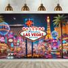1 Piece of Las Vegas Neon Night Background Banner, Suitable for Living Rooms, Bedrooms, Homes, and Outdoors