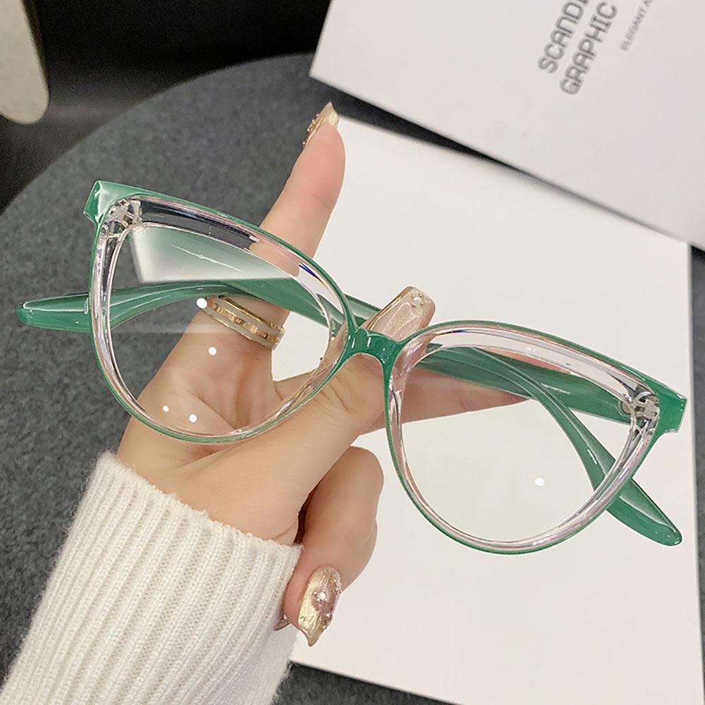 

Pc Optical Spectacles Fashionable Fashionable Eyewear Cat Eye Glasses Versatile Blue Light Blocking Glasses For Party Gathering Beige