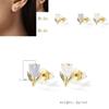 Adorable Mini Flower Earrings Set For Women Chic Two-tone Alloy Floral Studs Jewelry