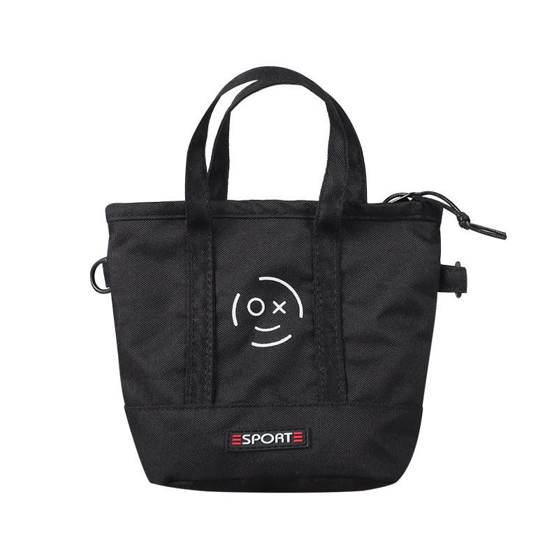 Trendy Children s Canvas Bag With Cute Smile Pattern For Stylish Boys And Girls чёрный