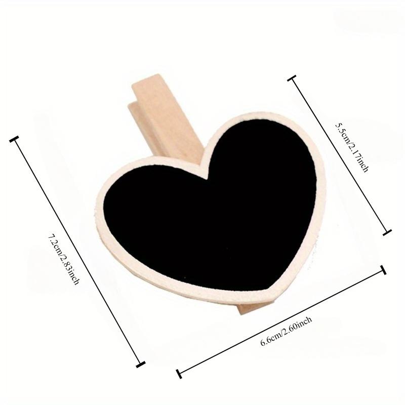 10pcs Decorative Blackboard Message Clip, Heart Shaped Memo Clip, Suitable for DIY Crafts,Birthday Travel Commemorative Supplies
