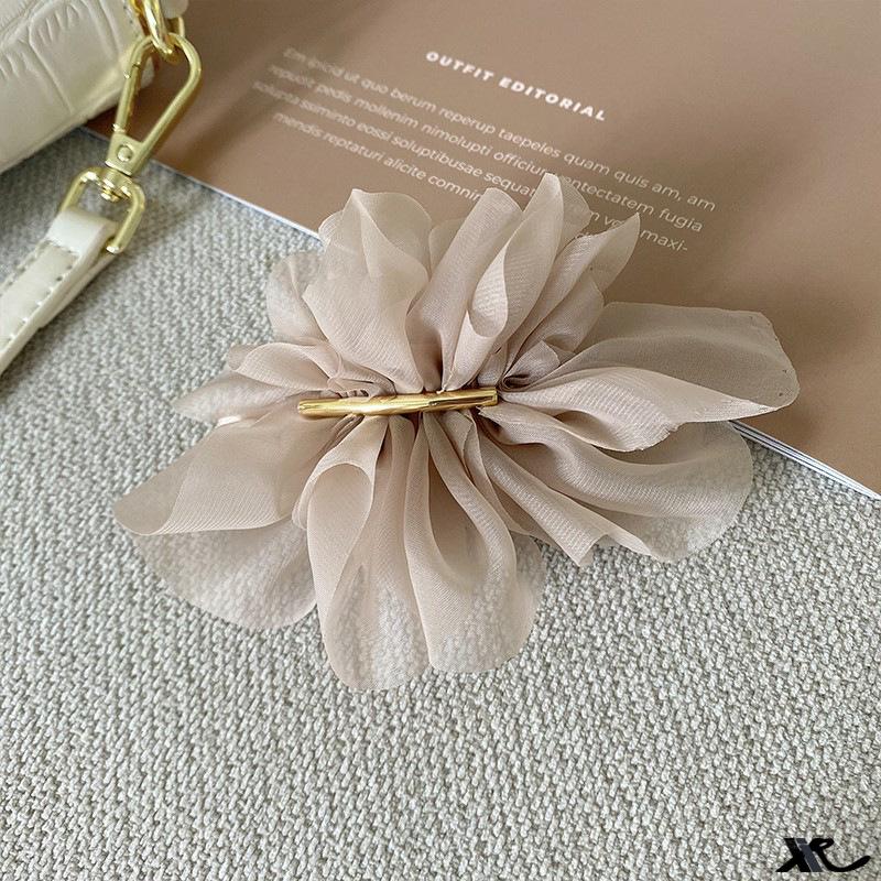 Elegant French Flower Hair Clip for Ponytails and Buns - Women's Gentle Hair Accessory