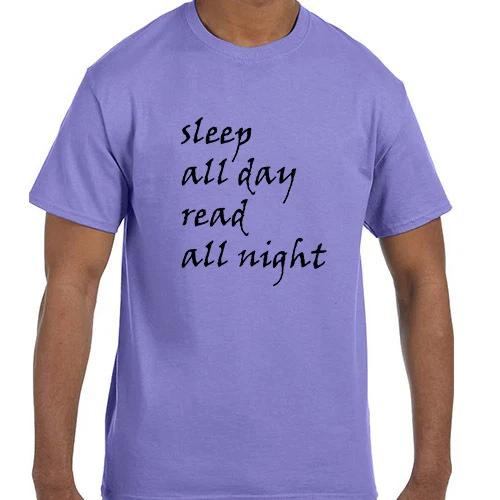 Funny Humor Sleep All Day Read All Night Reading T shirt T shirt 4XL