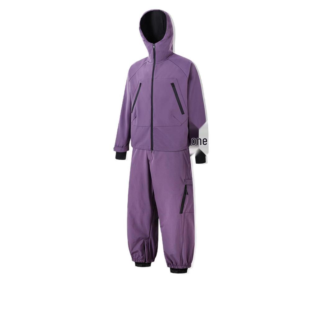 Unisex Ski Suit Set: Heavy-Duty Windproof Waterproof 2-Piece for Single/Double Board Skiing, Outdoor Sports, Wear-Resistant Snow Pants.