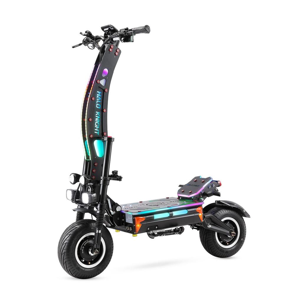 HALO KNIGHT T107MAX All-Terrain Electric Scooter 4000W Dual Motor 72V50Ah Battery 13 Inch Vacuum Tire Outdoor Riding Off-Road E-Scooter