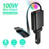 100W Super-Schnellladung mit Sternenhimmel-LED-Leuchten & Einziehbarem Kabel Schneller Zigarettenanzünder-Adapter für Auto-Handy-Ladegerät