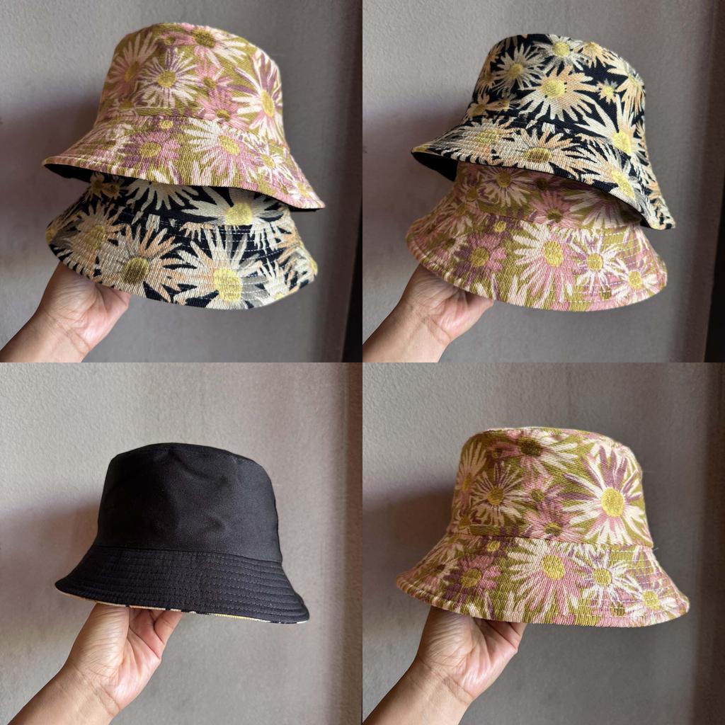 Sunflower Denim Bucket Hat With Wide Brim For College Style And Sun Protection