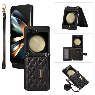 Crossbody Wallet Phone Case for Samsung Galaxy Z Flip 5 4 3 Flip5 Z Fold 3 4 5 S23 S22 Ultra A13 A14 A54 A24 A52 with Card Holder Stand Leather Cover