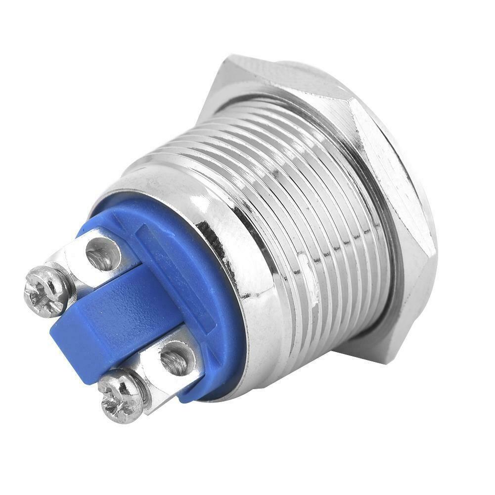 19mm Boat Horn / Starter Switch Circular Metal Momentary Push Button Waterproof