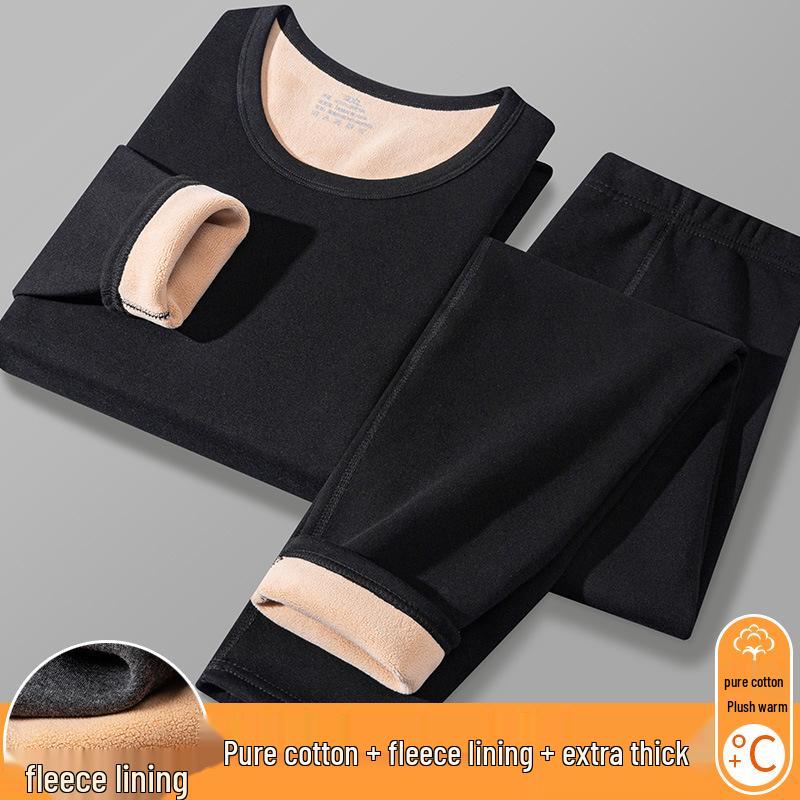 Pánská termální fleecem podšitá základní vrstva s kulatým výstřihem