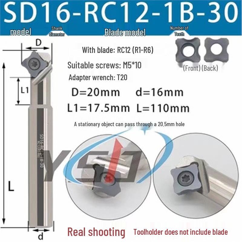 CNC Chamfering Tool Holder - Inner/Outer R, Arc Positive/Negative, Sizes R0.5-6