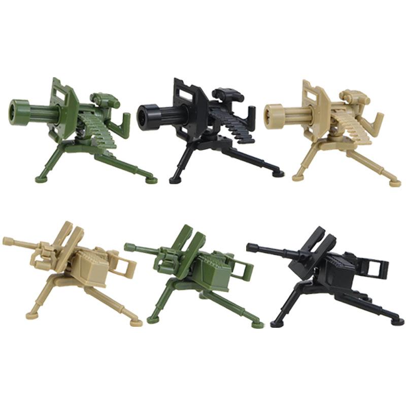 WWII Military Building Block Set Solider Figures Weapons Guns Gatlin M2 Heavy Machine Sentry Post Missile Launching Device MOC Toys  Playsets