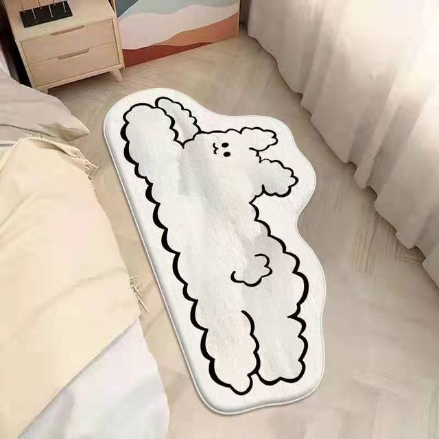 

Ковер с изображением мультяшного кота в скандинавском стиле, креативный ковер для спальни, нескользящий прикроватный коврик, мягкий плюшевый коврик для гостиной, напольный коврик для журнального столика 60x160cm L