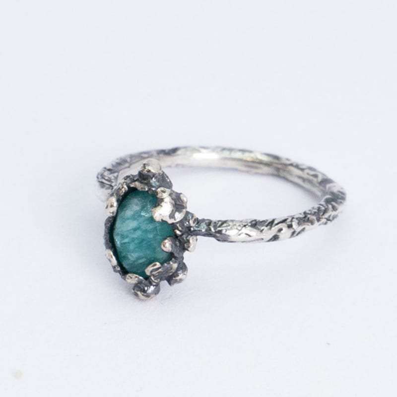 HARANG HR 113R_Antique Gemstone Ring (Mint Amazonite)